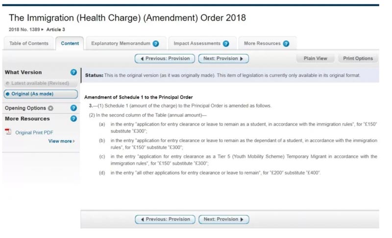 2019英国医疗附加费翻倍涨价 学生签证涨至300英镑